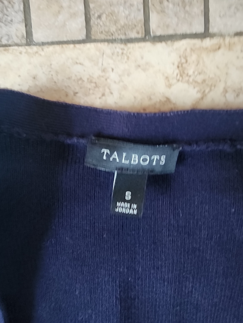 Talbots Navy Open-Front Ruffle-Hem Cardigan - Picture 3 of 5